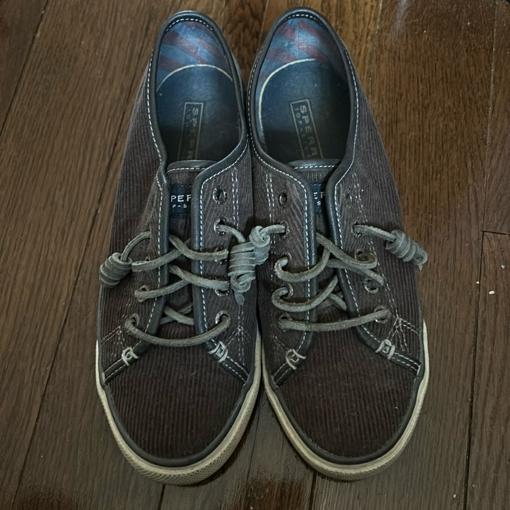 Sperry Top-Sider Brown Corduroy  Lace-Up Sneakers- Size 6.5